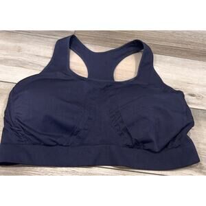 Truekind Sports Bra 3XL Navy Seamless Wireless Razorback Stretch Plus Size